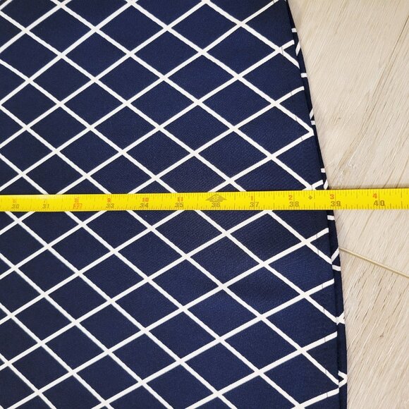 Womens Connected Apparel Sz 12 Sheath Dress Navy White Geometric Stripes Print - Picture 5 of 8